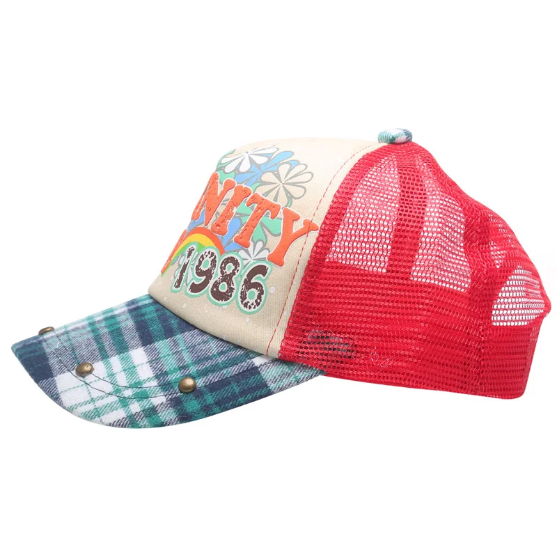 2016 Girl Eternity Life Floral Plain Mesh Hat Trucker Cap Summer Hats Children Caps Baseball cap 3-12 Ages | Спорт и развлечения