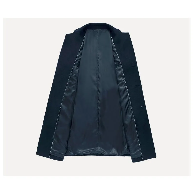 

New Men's Long Section Trench Coat Fashion Business Casual Male Turn Down Collar Wool Coat Mens Overcoat Black Grey Navy Wine