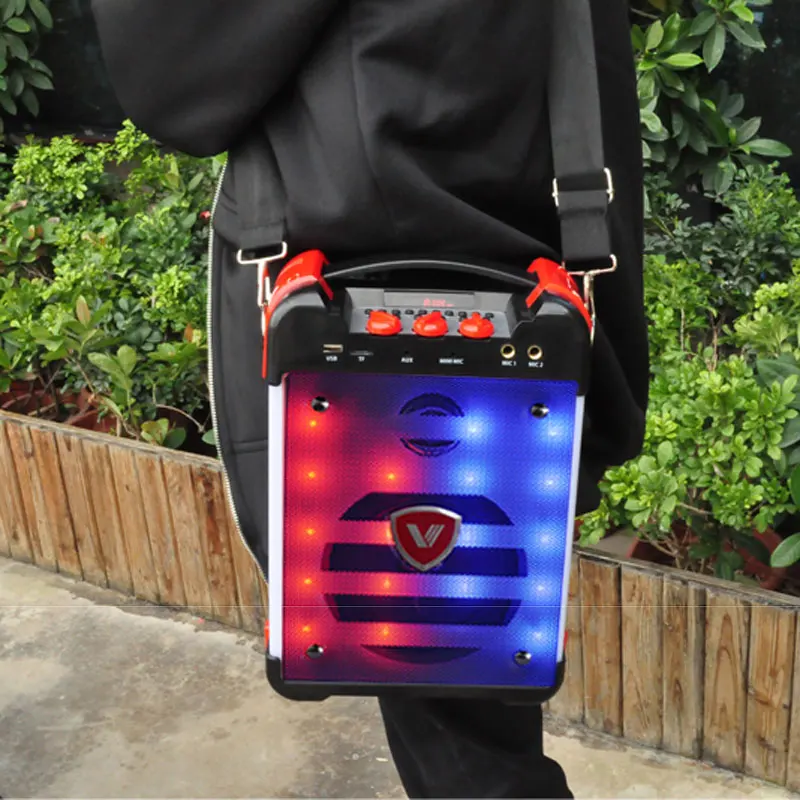 K6 Hi-Fi портативная Bluetooth Колонка высокой мощности сабвуфер поддержка USB дисков и