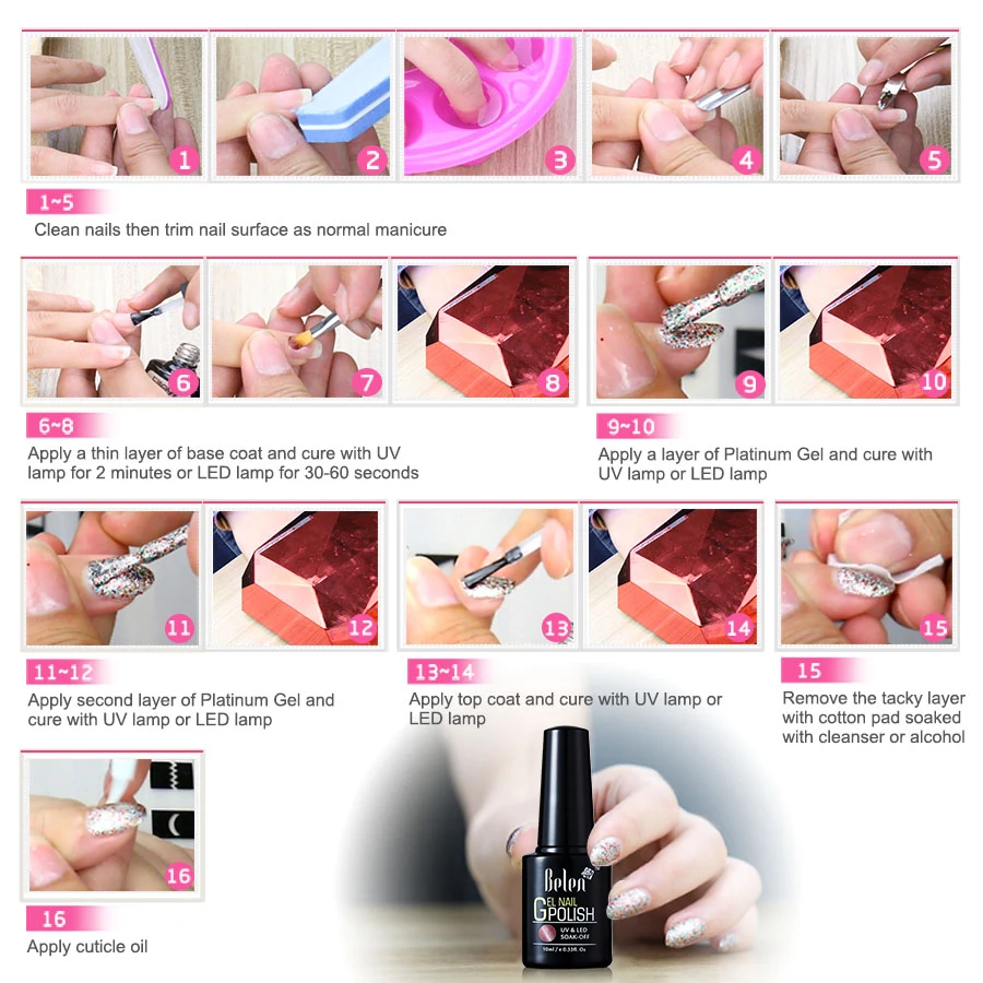 Belen 10 мл УФ гель лак для ногтей Лаки Супер Bling гель лак Vernis Soak Off полу постоянный длительный База Топ