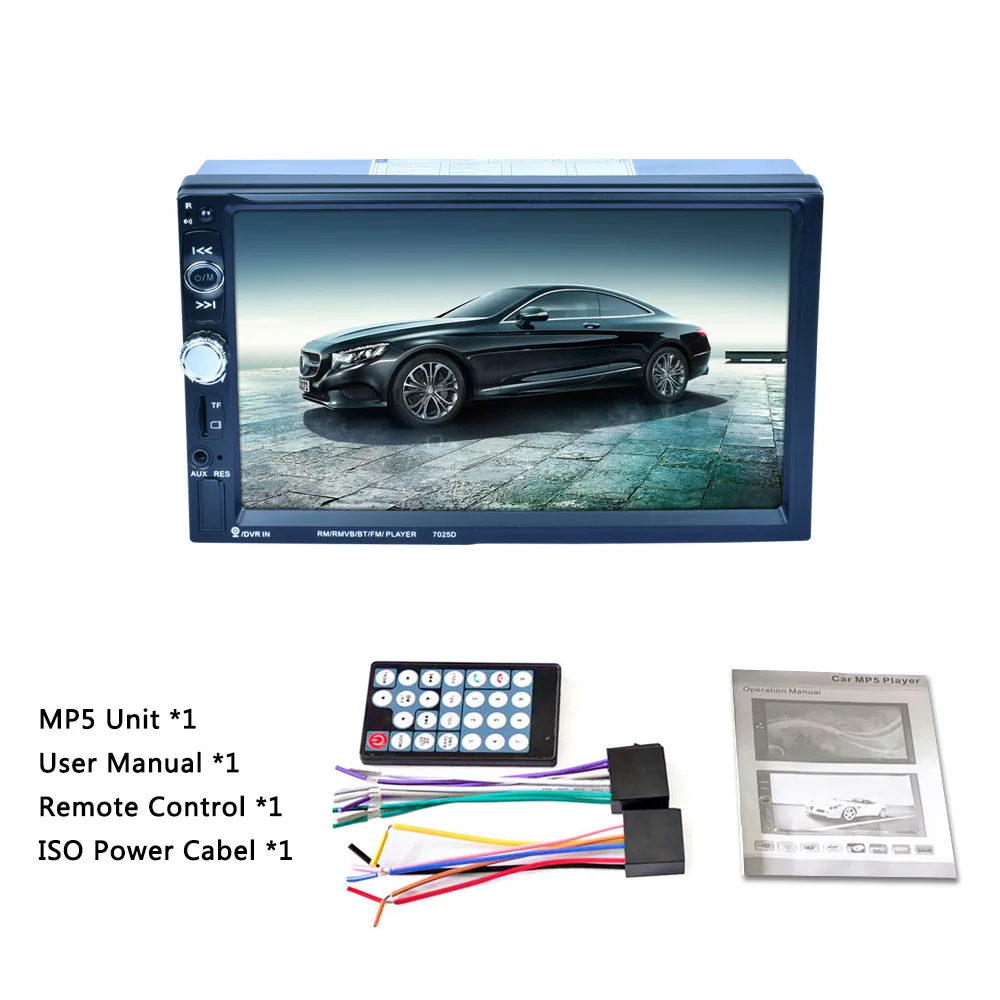 7025D 12 В 2DIN 7 &quotУниверсальный Автомобильный Bluetooth MP5 плеер HD емкостный сенсорный