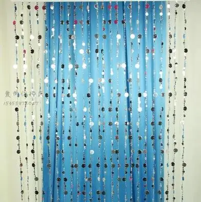 

2016 New Wedding silver glitter bead curtain backdrop line wedding photography exhibition hall decor items 2 sets/pack