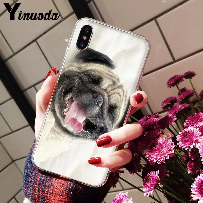 11pro MAX милый мопса на заказ фото мягкий чехол для телефона Apple iPhone 8 7 6 6S Plus X XS 5 5S SE XR |