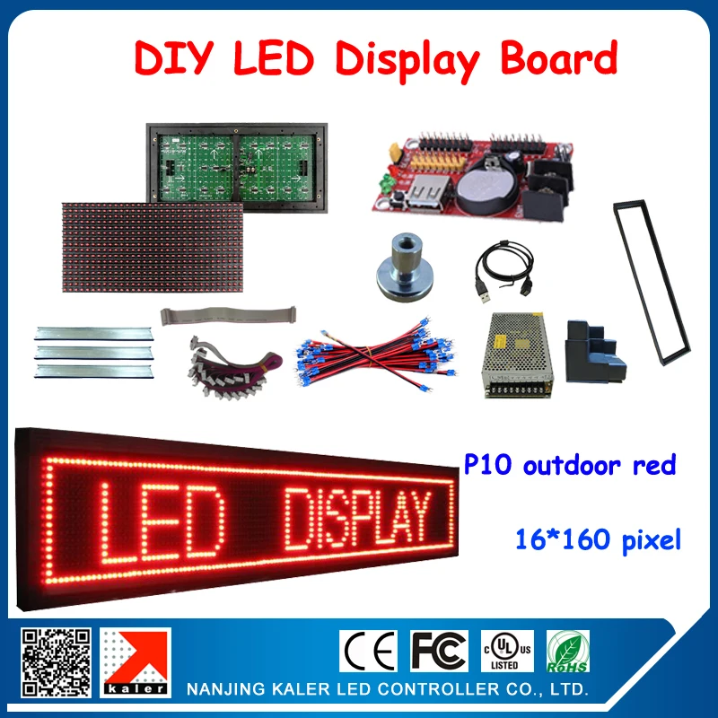 P10 DIP красный наружный светодиодный экран DIY наборы светодиодных модулей рамы