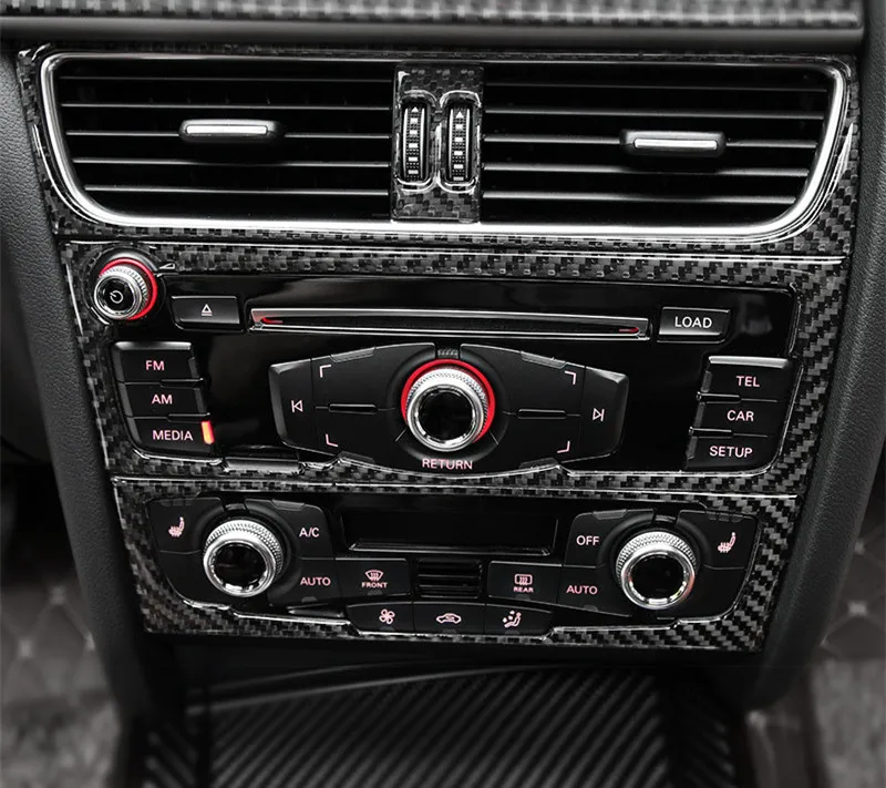 Накладка на CD панель из углеродного волокна для Audi A4 B8 A5 2009-, декоративная рамка для кондиционера