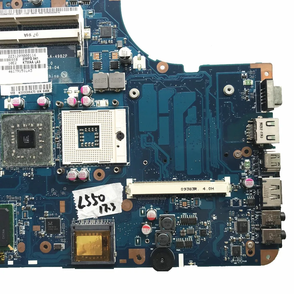 Материнская плата для ноутбука Toshiba satellite L550 L555 17 3 дюйма системная DDR3 KSWAA LA 4982P