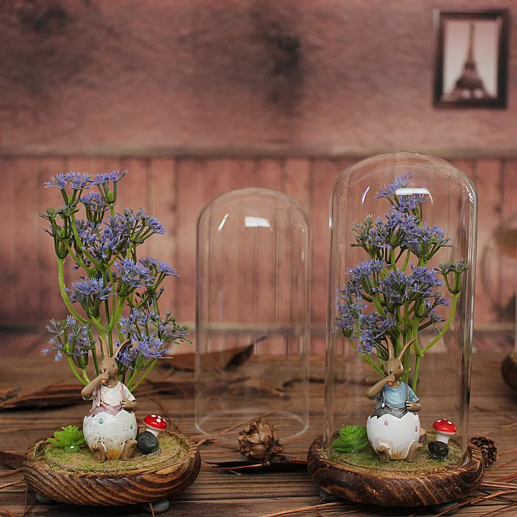 Мэн кролик творческий дар деревянное основание прозрачные стеклянные украшения