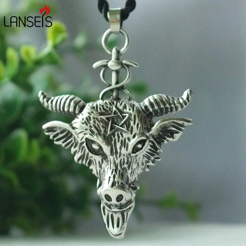 1 шт. Sabbatic Коза амулет шнур ожерелье Baphomet подвеска 38 мм|pendant wolf|pendant necklace scarfpendant charm |