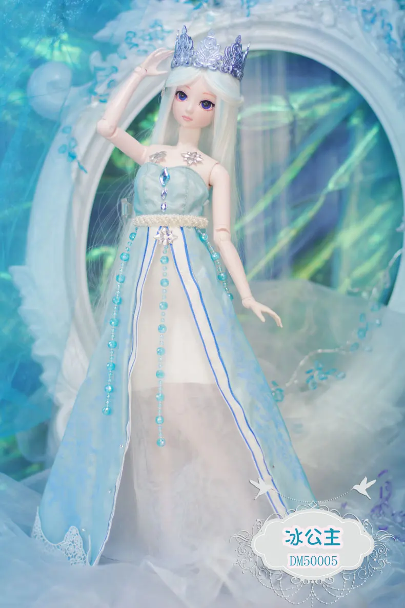 Новинка 1/4 BJD кукла 50 см(19 '') 18 шарнирных кукол милая девочка игрушка ледяная принцесса(макияж+ волосы+ одежда+ обувь) подарок для детей