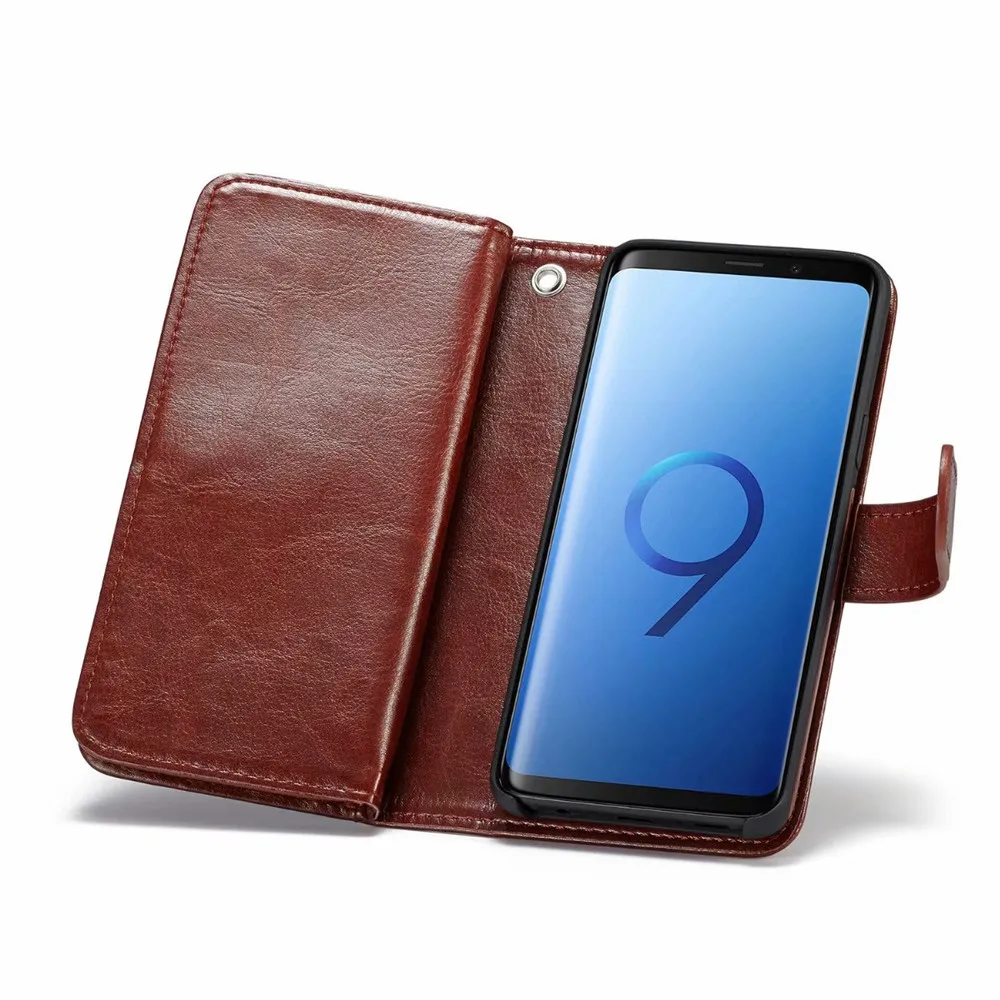 Для samsung note10 многофункциональный флип-кошелек кожаный чехол для samsung S10 S9 Plus чехол Магнитный съемный 2 в 1 9 Слот для карт