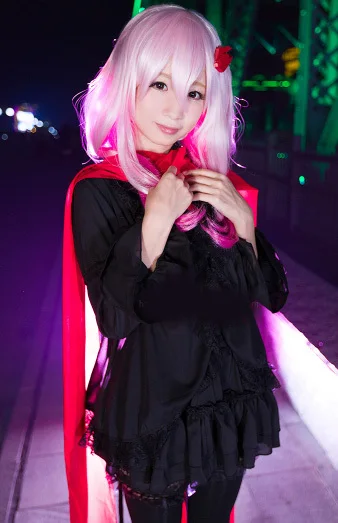 Костюм для косплея аниме Yuzuriha Inori модный черный полный комплект платье + шарф
