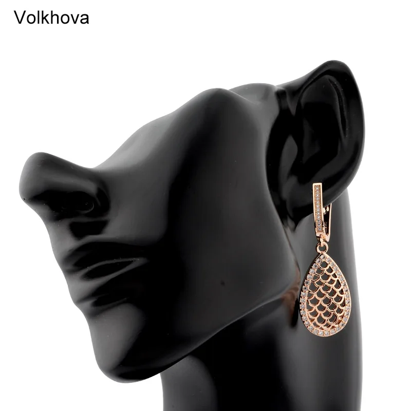 

2019 New Design hollowing out Luxury Brand New Fashion Water Drop Shape AAA Cubic Zircon Earrings For Women Party