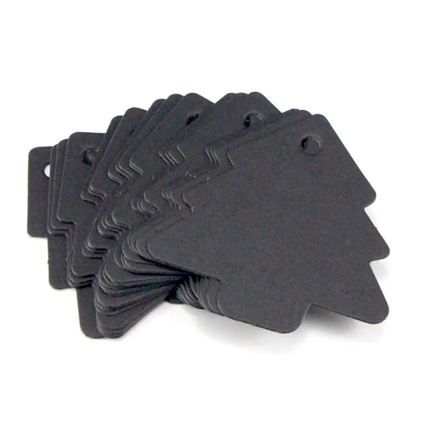 Black Lucia crafts, 24 шт./лот, 5,5*5,4 см, сделай сам, крафт, форма рождественской елки, бирка для украшения рождественской вечеринки, подарочные бумажные карточки, бирка I0907 - Цвет: Black