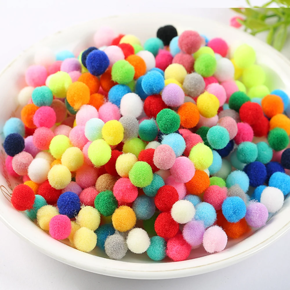 

New! 200pcs/lot Pompom 10mm Mini Fluffy Soft Pom Poms Pompones Ball Furball Handmade Crafts DIY for Home Decor Sewing Supplies