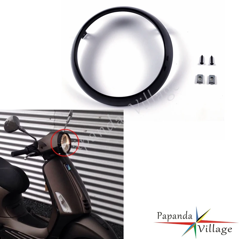 

Black Motorcycle Front Headlamp Rim Round Headlight Rim for Primavera 125cc 150cc 2takt 4T 2V 4V