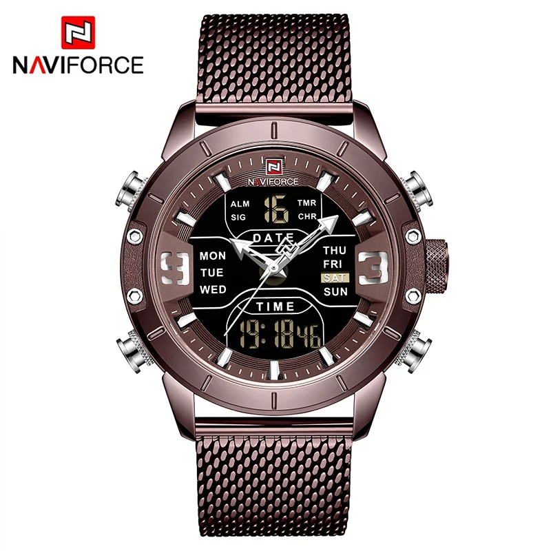 Часы наручные NAVIFORCE Мужские кварцевые спортивные брендовые водонепроницаемые