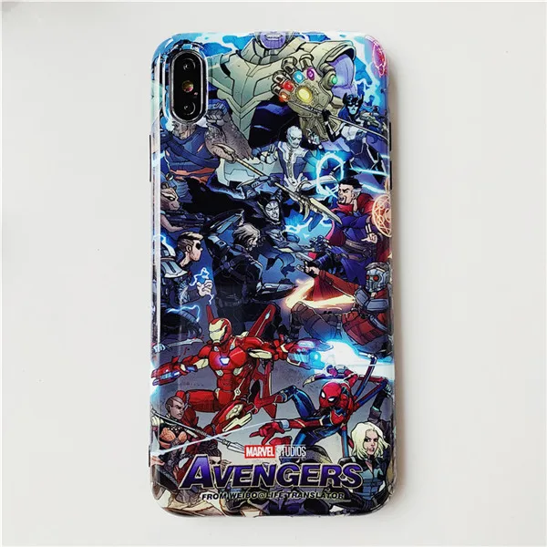A Крутой Marvel Мстители Железный человек Капитан Америка Супергерой чехол для iPhone X XS MAX XR 10 8 7 6 6S Plus Etui Fundas - Цвет: A