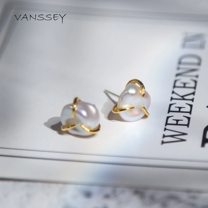 Vanssey, модные ювелирные изделия, облака, натуральный пресноводный жемчуг в стиле барокко, серьги-гвоздики, аксессуары для женщин, новинка