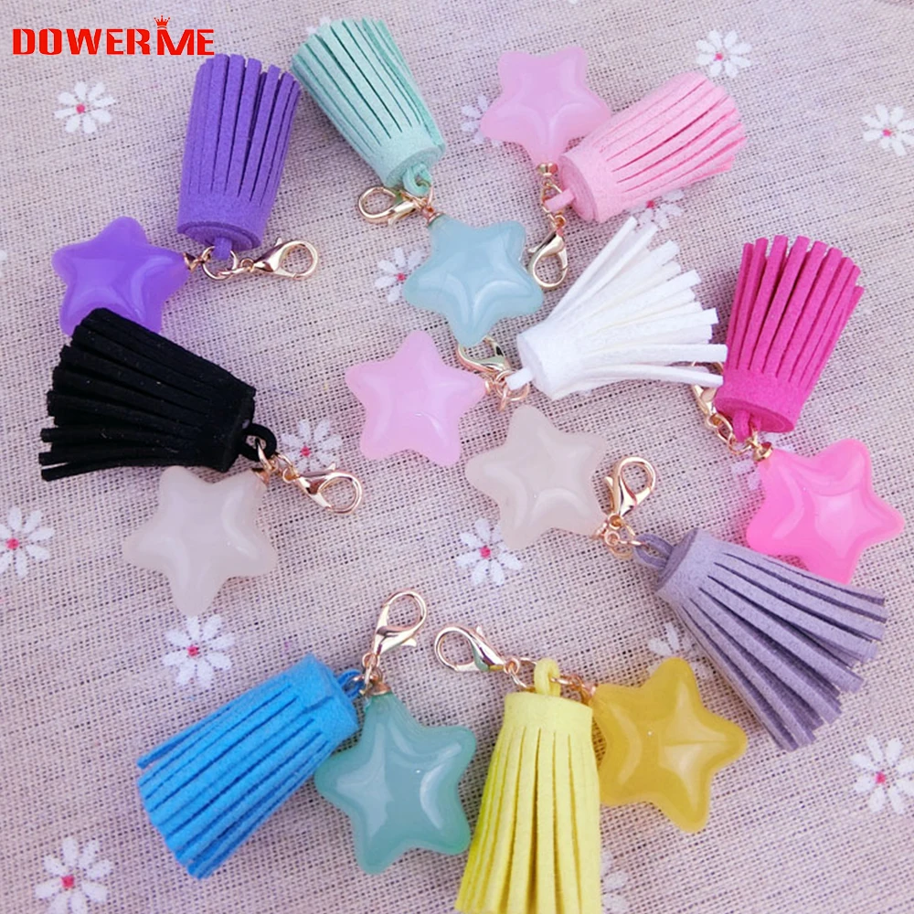 Звездный брелок из смолы с замшевыми кисточками 10 шт. сумка для