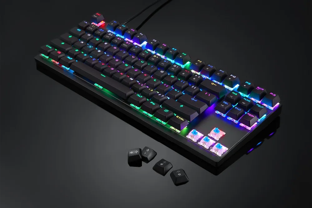 MotoSpeed K82 профессиональная компьютерная игровая механическая клавиатура с подсветкой RGB светодиодный USB Проводная 87 клавишная клавиатура для спортивных игр