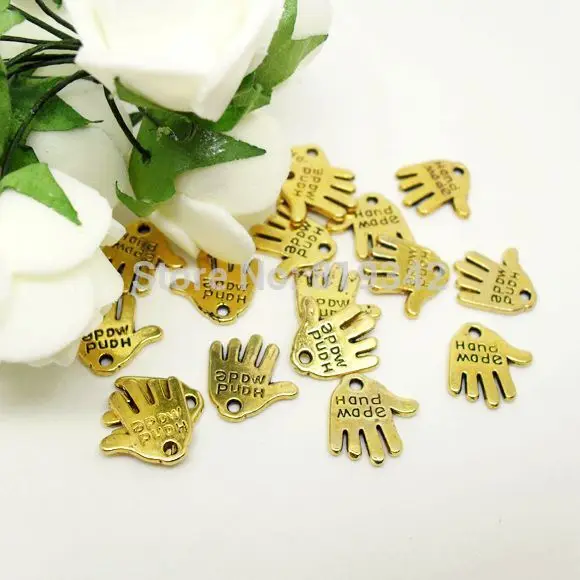 Бесплатная доставка 80 шт./лот 12x11 мм Античное золото &quotручная работа&quot Thenar