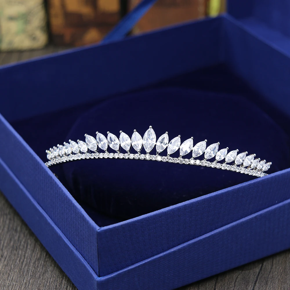 AAA чистая огранка маркиза кубический цирконий выпускной вечер принцесса Коронет