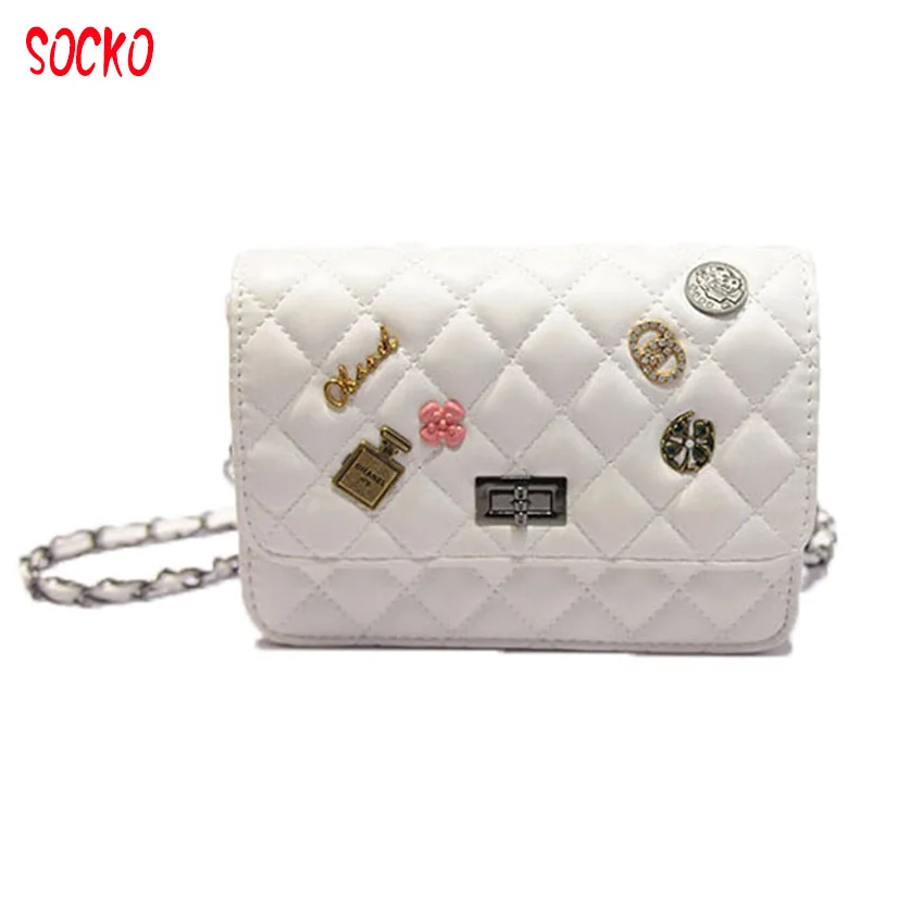 

Diamond Lattice Leather Shoulder Bag Women Messenger Bags Luxury Fashion Chain Bag Mini Crossbody Bags 39zr