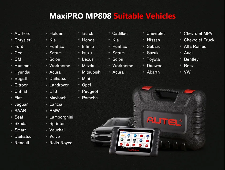 Autel MaxiPRO MP808 DS808 OBD2 автомобильный сканер OBDII диагностический инструмент считыватель кода инструмент сканирования ключ кодирования как autel MaxiSys MS906
