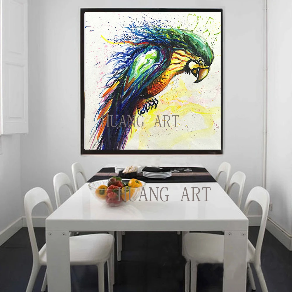 Роскошное настенное Искусство Ручная роспись животных забавное животное птица
