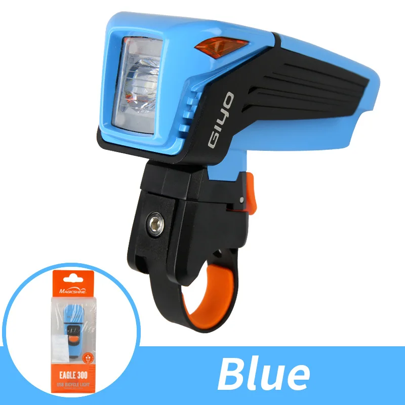 Eagle300 Blue GIYO IPX5 Водонепроницаемый велосипедный фонарь с креплением держатель для велосипеда головной светильник на руль лампа USB Перезаряжаемый СВЕТОДИОДНЫЙ Фонарь велосипедный передний светильник s - Цвет: Eagle300 Blue
