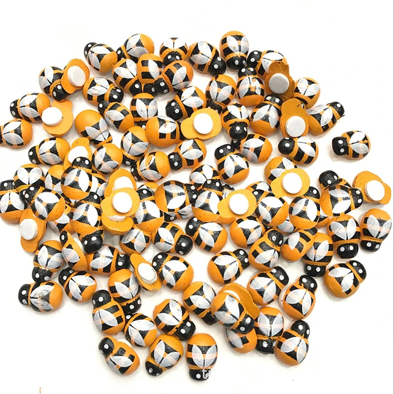 100pcs 1.3*0.9cm Mini Bee Sponge Self-adhesive Stickers Fridge/Wall Sticker Kids Scrapbooking Baby Toys Home Party Decoration