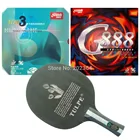 Kokutaku TULPE T-703 лезвие для настольного тенниса Shakehand с DHS G888 и NEO hurcanane3 Резина с губкой длинная Shakehand FL