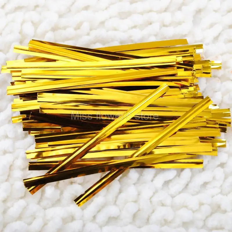 800 шт./упак. 8 см металлические скрученные Галстуки для торта хлеба леденца конфет