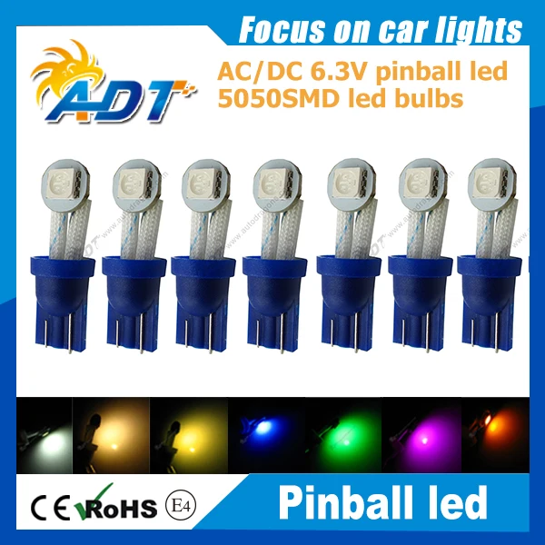 100 шт. ультраяркая Светодиодная лампа 6 3 в перем. Тока #555 с клиновидным пинболом