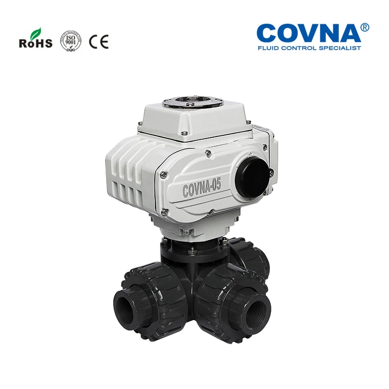 2-дюймовый ПВХ моторизованный 3-ходовой шаровой клапан модулирующего типа 4-20 мА