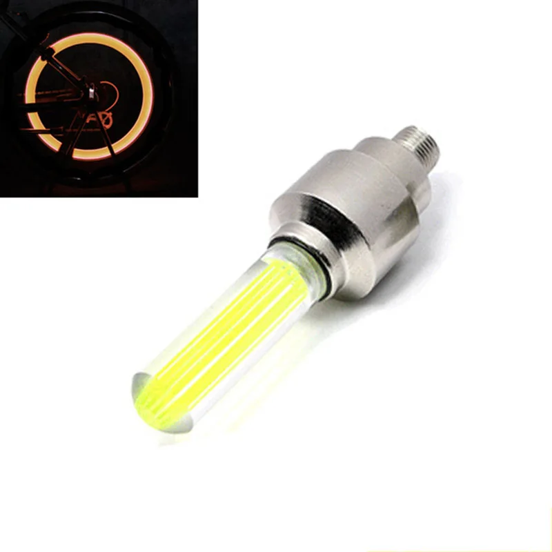 yellow 2pcs 2 шт. светодиодный светильник для велосипеда на колесиках и клапане, велосипедный светильник для езды на велосипеде и спорта, Предупреждение льная лампа - Цвет: yellow 2pcs