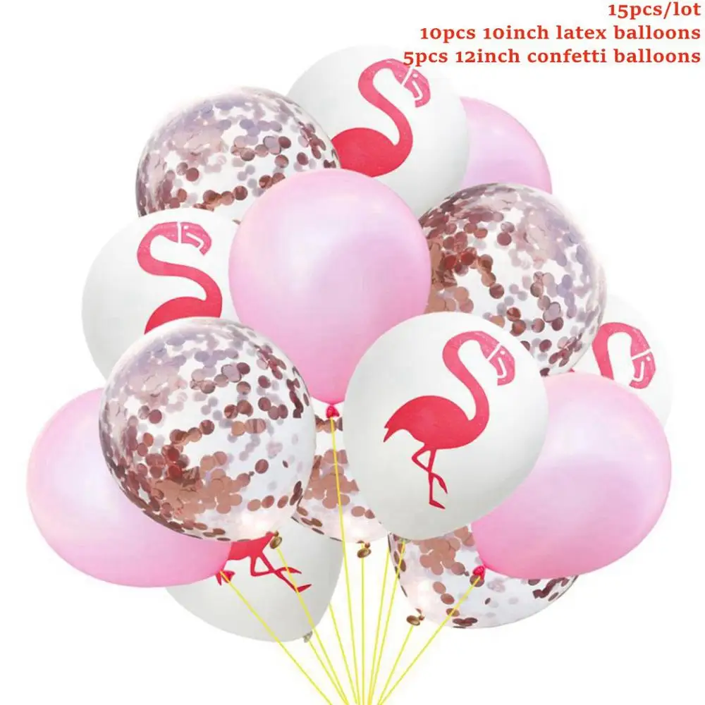 Flamingo Balloons 2 Taoup 15 шт. воздушные шары Фламинго конфетти счастливый Гавайский круглый, из латекса животных баллонов баллон для Детские вечерние тропические сувениры - Цвет: Flamingo Balloons 2