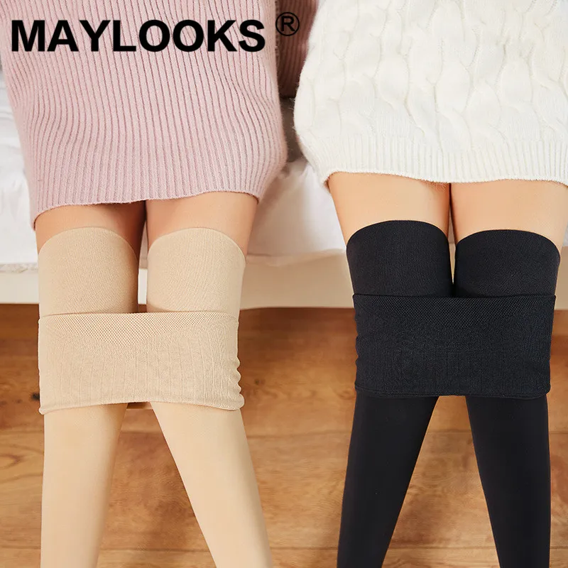 Maylooks/240 г бархатные не скатывающиеся гетры женские колготки сезон осень зима
