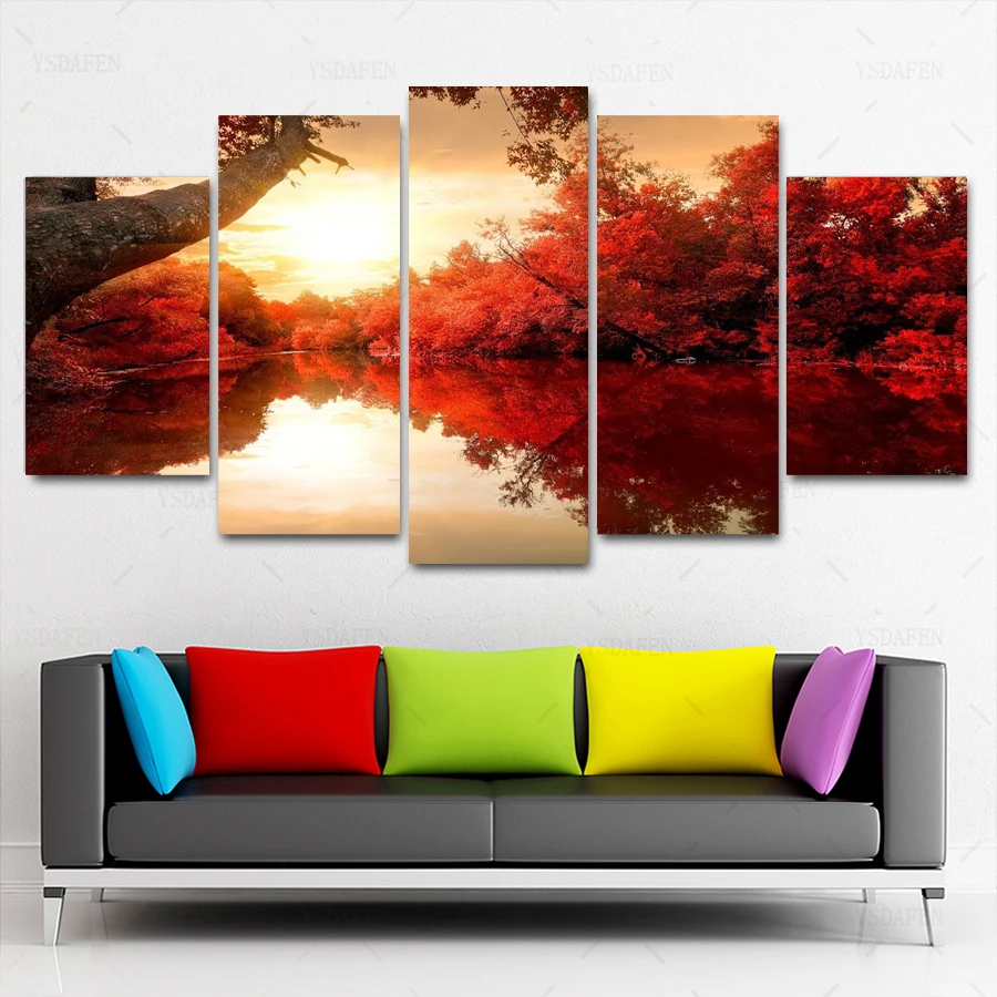 

Op de muur HD print olieverf Film modulaire foto Scenery poster kind room decor woondecoratie 5 stks canvas art z316