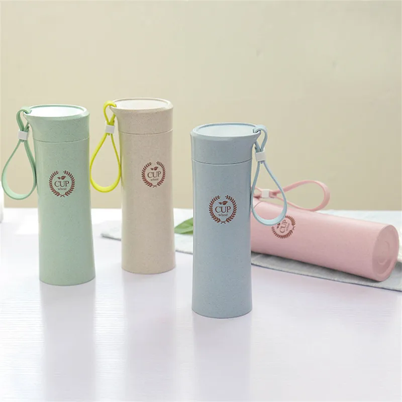 Новые творческие Новое белка шейкер бутылка воды 360 мл пшеничной соломы волокна