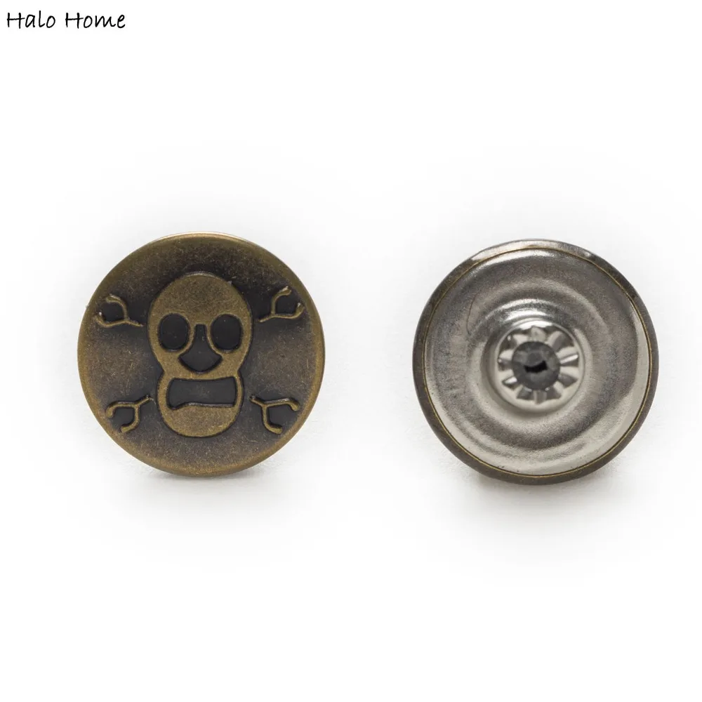 10 шт./набор бронзовый Скелетон металлические джинсовые пуговицы ремонт Декор
