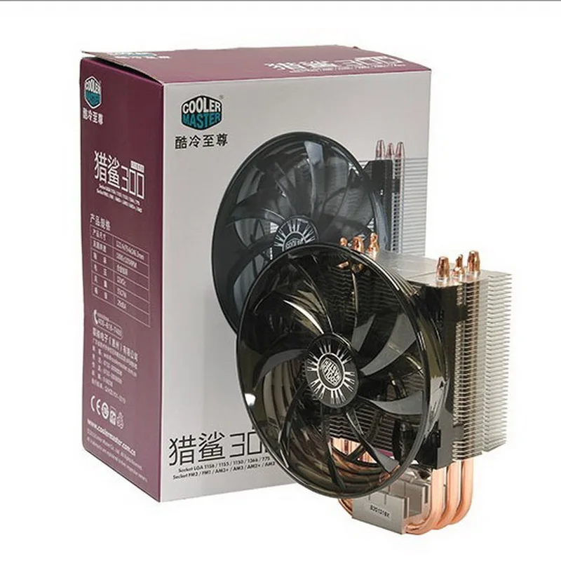 Cooler Master 3 медный радиатор CPU кулер для Intel 775 115X AMD AM3 AM2 FM2 120 мм 3pin охлаждающий