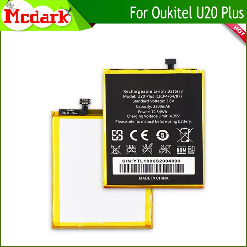 Фото Сменный аккумулятор для Oukitel U20 Plus высококачественный большой емкости 3300 мАч