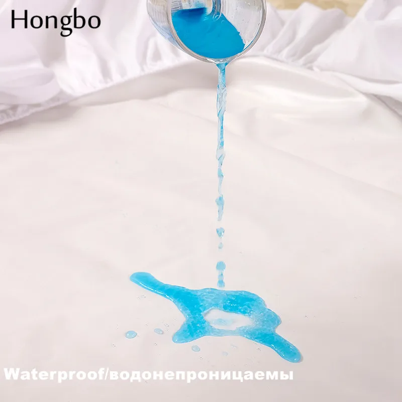 Однотонный защитный матрас Hongbo с эластичным белым/черным водонепроницаемым