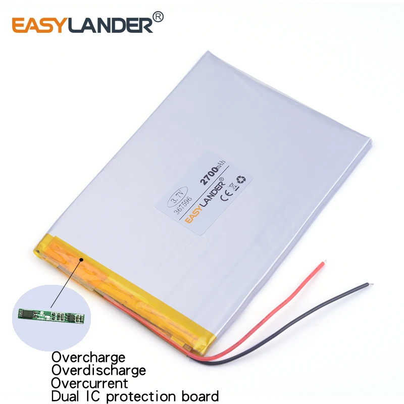 Перезаряжаемый литий-ионный аккумулятор 3 7 в 2700 мА · ч для планшетных ПК дюймов 8 9