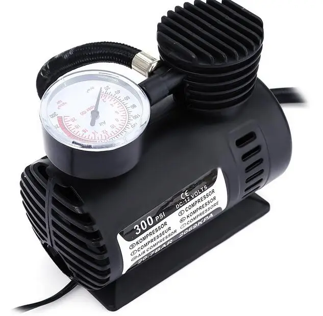 Новый насос для накачивания шин автомобиля и велосипеда New12V 300PSI Car Bike Tire Tyre Inflator Pump Toys Sports Electric Portable Mini Compact Compressor Air.