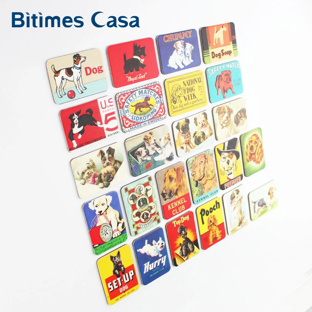 Bitimes 24 шт./компл. мультфильм собака холодильник набор магнитов Животные Собака