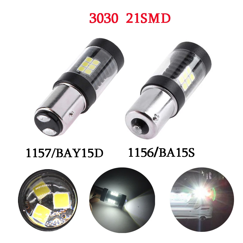 2 шт. высокомощная лампа 1157 BAY15D 3030 21 светодиодный SMD 1156 21W BA15S автомобильные