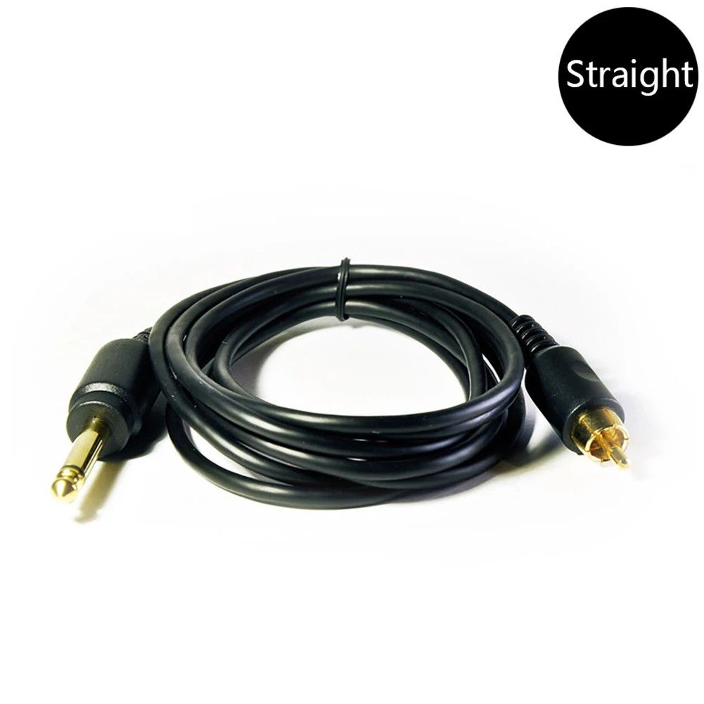 2 м 90 градусов изгиб DC тату клип шнур RCA& аудио интерфейс Чистый медный провод тату пистолет машина питание кабель Линия аксессуар