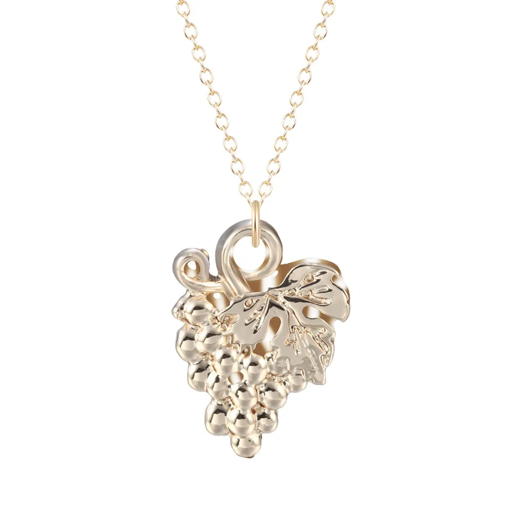Ожерелье с подвеской в виде винограда фрукта винного листа Женская